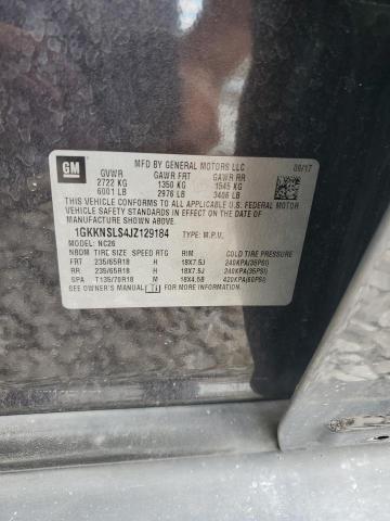 1GKKNSLS4JZ129184 - 2018 GMC ACADIA SLE أسود صورة 14