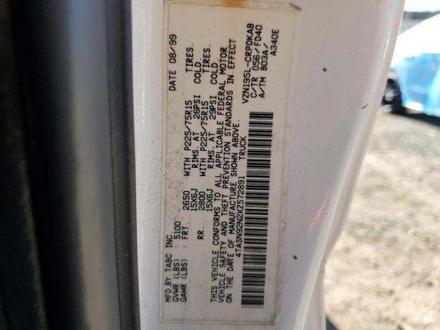 4TASN92N2XZ572891 - 1999 TOYOTA TACOMA XTRACAB PRERUNNER თეთრი ფოტო 12