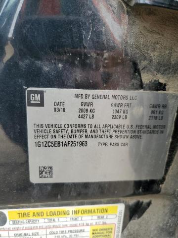 1G1ZC5EB1AF251963 - 2010 CHEVROLET MALIBU 1LT BLACK photo 12