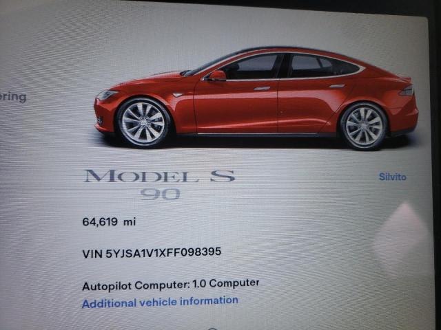 5YJSA1V1XFF098395 - 2015 TESLA MODEL S 90 წითელი ფოტო 9