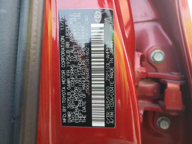 JTKKUPB4XE1041462 - 2014 TOYOTA SCION XD RED photo 12