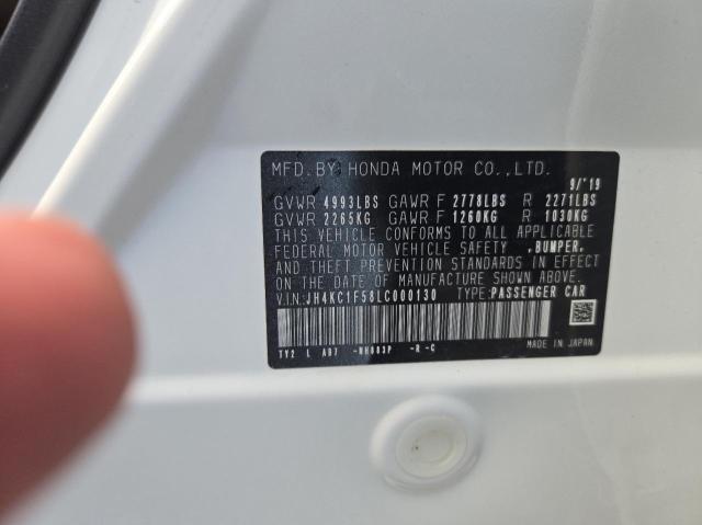 JH4KC1F58LC000130 - 2020 ACURA RLX TECHNOLOGY WHITE photo 10