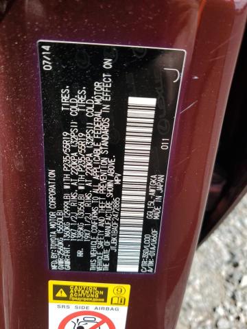 JTJBK1BA0F2472885 - 2015 LEXUS RX 350 BASE BURGUNDY photo 13