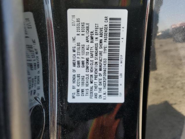 1HGCR2F06HA014353 - 2017 HONDA ACCORD EX BLACK photo 12