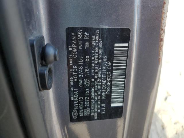 KMHTC6AD1EU185146 - 2014 HYUNDAI VELOSTER GRAY photo 12