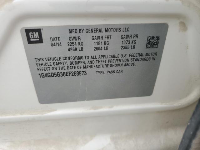 1G4GD5G38EF268973 - 2014 BUICK LACROSSE PREMIUM WHITE photo 12