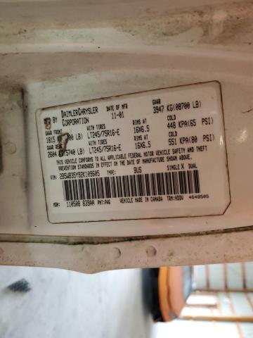 2B5WB35Y92K109605 - 2002 DODGE RAM WAGON B3500 WHITE photo 14