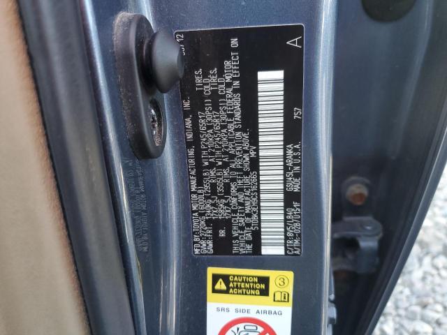 5TDBK3EH9CS162665 - 2012 TOYOTA HIGHLANDER BASE Синий фото 13