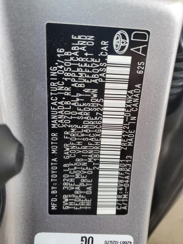 2T1BURHEXGC657275 - 2016 TOYOTA COROLLA L GRAY photo 12