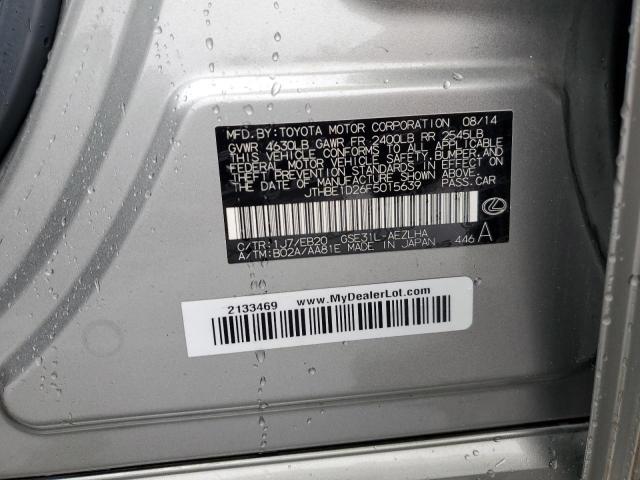 JTHBE1D26F5015639 - 2015 LEXUS IS 350 SILVER photo 12