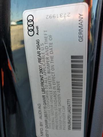 WAUB4CF51JA024771 - 2018 AUDI S5 PREMIUM PLUS შავი ფოტო 12