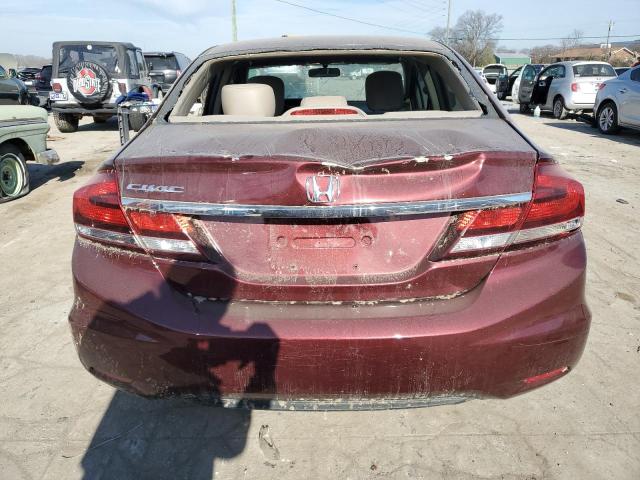 19XFB2F82DE226597 - 2013 HONDA CIVIC EX MAROON photo 6