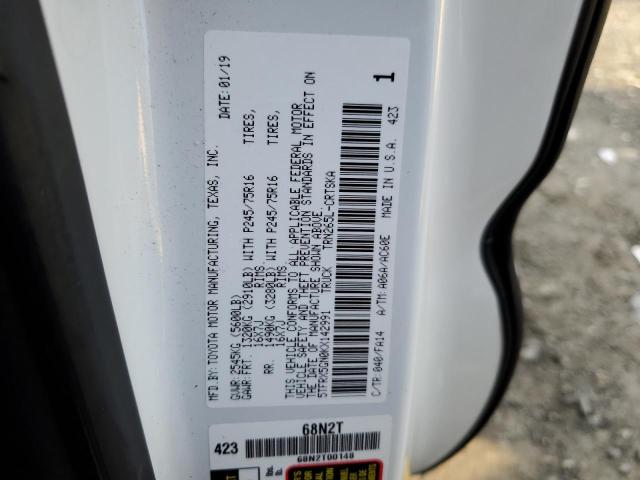 5TFRX5GN0KX142991 - 2019 TOYOTA TACOMA ACCESS CAB თეთრი ფოტო 12