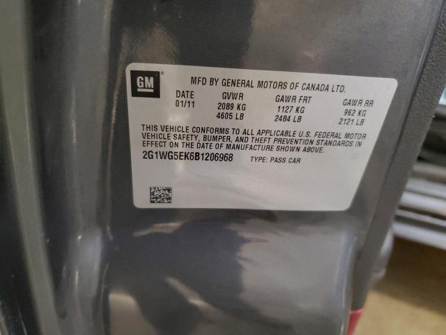 2G1WG5EK6B1206968 - 2011 CHEVROLET IMPALA LT 灰色 照片 12