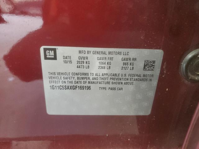 1G11C5SAXGF169196 - 2016 CHEVROLET MALIBU LIM LT 红色 照片 13