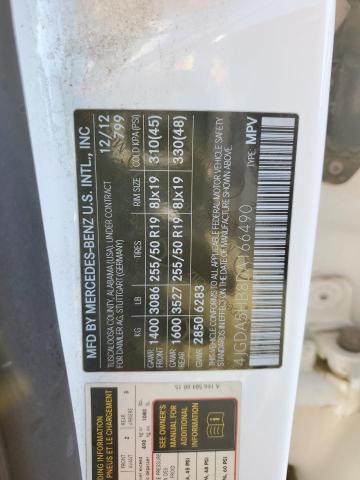 4JGDA5HB8DA166490 - 2013 MERCEDES-BENZ ML 350 4MATIC WHITE photo 13