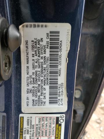 1NXBR32E45Z517581 - 2005 TOYOTA COROLLA CE BLUE photo 12