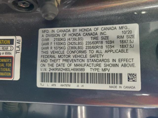 2HKRW2H80LH696989 - 2020 HONDA CR-V EXL გრაფიტი ფოტო 14