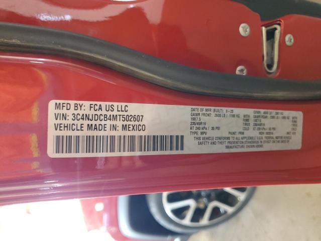 3C4NJDCB4MT502607 - 2021 JEEP COMPASS LIMITED Rojo foto 13