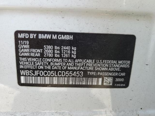 WBSJF0C05LCD55453 - 2020 BMW M5 BASE WHITE photo 12
