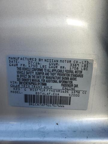 3N1CN7AP9GL917666 - 2016 NISSAN VERSA S ვერცხლისფერი ფოტო 13