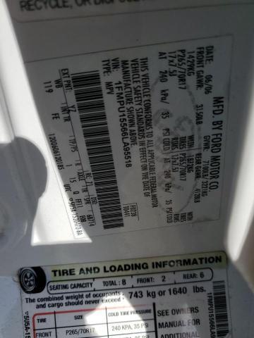 1FMPU15566LA95518 - 2006 FORD EXPEDITION XLT WHITE photo 13