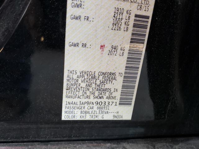 1N4AL3AP9FN903371 - 2015 NISSAN ALTIMA 2.5 Қара фото 12