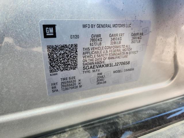 5GAEVAKW1LJ270658 - 2020 BUICK ENCLAVE ESSENCE SILVER photo 13