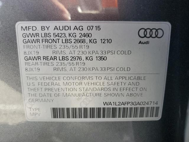 WA1L2AFP3GA024714 - 2016 AUDI Q5 PREMIUM PLUS GRAY photo 13
