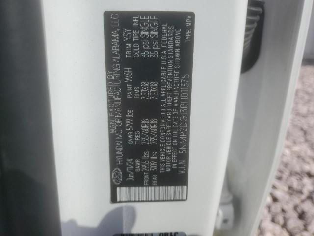 5NMP2DG13RH011375 - 2024 HYUNDAI SANTA FE SEL أبيض صورة 13