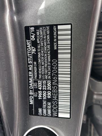 WDDSJ4EB5JN670600 - 2018 MERCEDES-BENZ CLA 250 GRAY photo 12