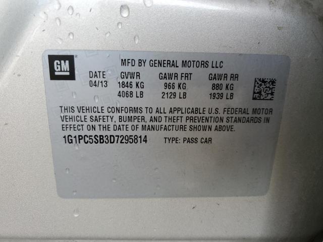 1G1PC5SB3D7295814 - 2013 CHEVROLET CRUZE LT 米色 照片 13