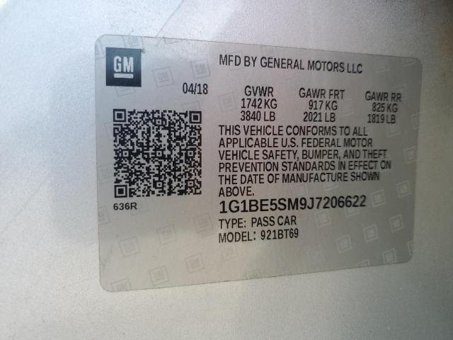 1G1BE5SM9J7206622 - 2018 CHEVROLET CRUZE LT SILVER photo 12