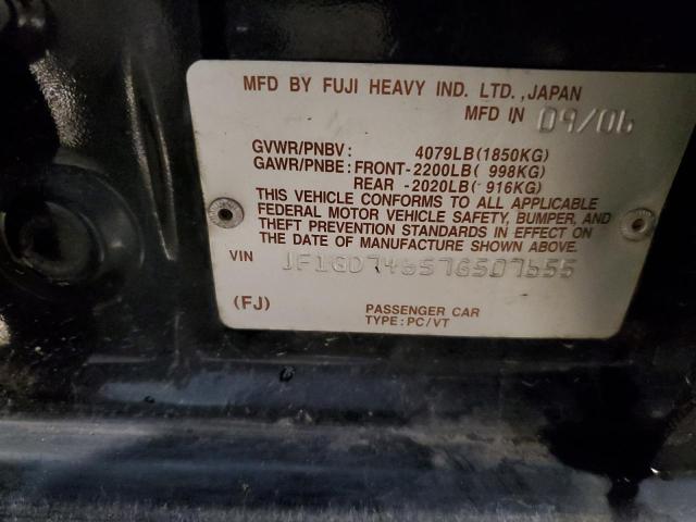 JF1GD74657G507655 - 2007 SUBARU IMPREZA WRX 黑色 照片 12