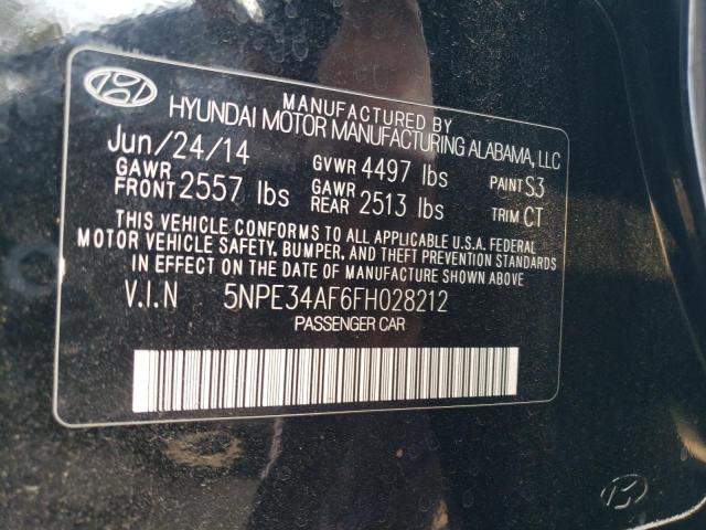 5NPE34AF6FH028212 - 2015 HYUNDAI SONATA SPORT BLACK photo 12