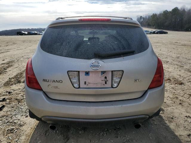 JN8AZ08T14W220439 - 2004 NISSAN MURANO SL SILVER photo 6