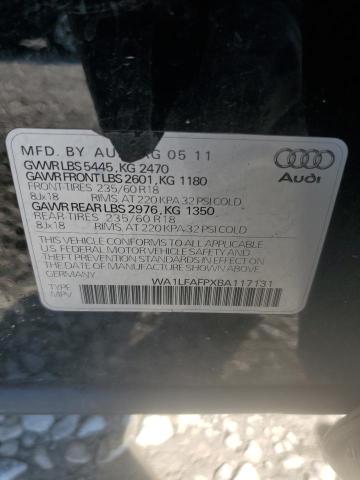 WA1LFAFPXBA117131 - 2011 AUDI Q5 PREMIUM PLUS BLACK photo 13