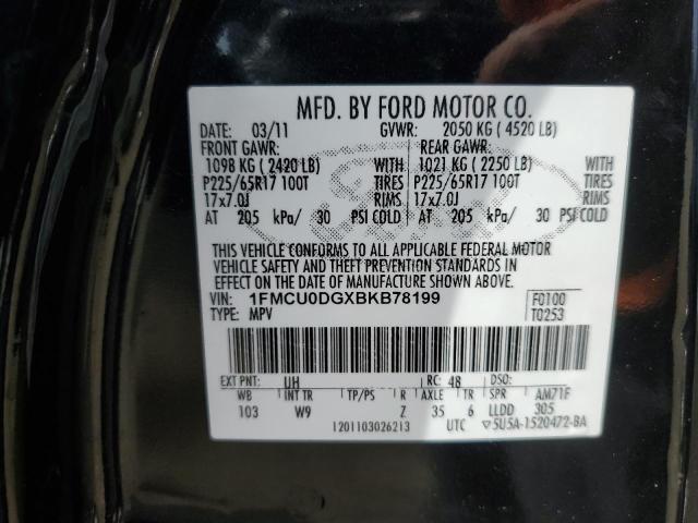 1FMCU0DGXBKB78199 - 2011 FORD ESCAPE XLT Qara foto 13