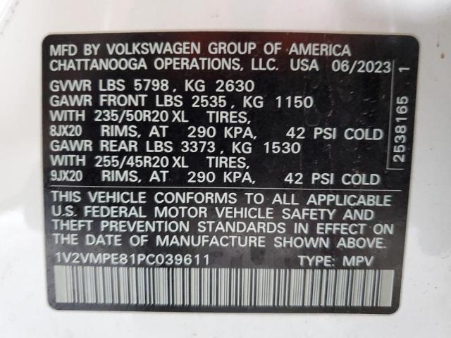 1V2VMPE81PC039611 - 2023 VOLKSWAGEN ID.4 PRO S Ақ фото 13