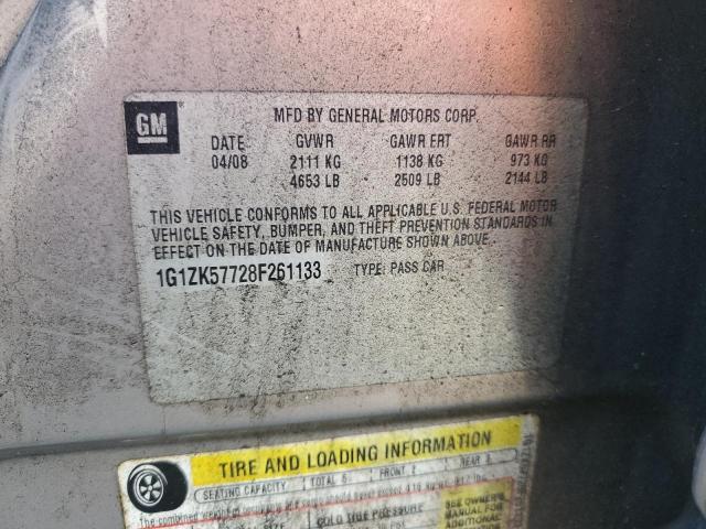 1G1ZK57728F261133 - 2008 CHEVROLET MALIBU LTZ Grau Foto 12