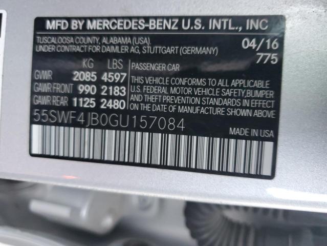 55SWF4JB0GU157084 - 2016 MERCEDES-BENZ C 300 SILVER photo 13