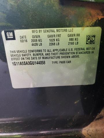 1G11A5SA3GU144058 - 2016 CHEVROLET MALIBU LIM LS შავი ფოტო 12