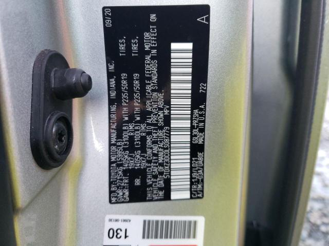 5TDXZ3DC0LS087779 - 2020 TOYOTA SIENNA SE SILVER photo 13