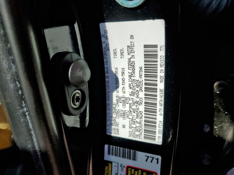 3TMAZ5CN1PM196245 - 2023 TOYOTA TACOMA DOUBLE CAB BLACK photo 13