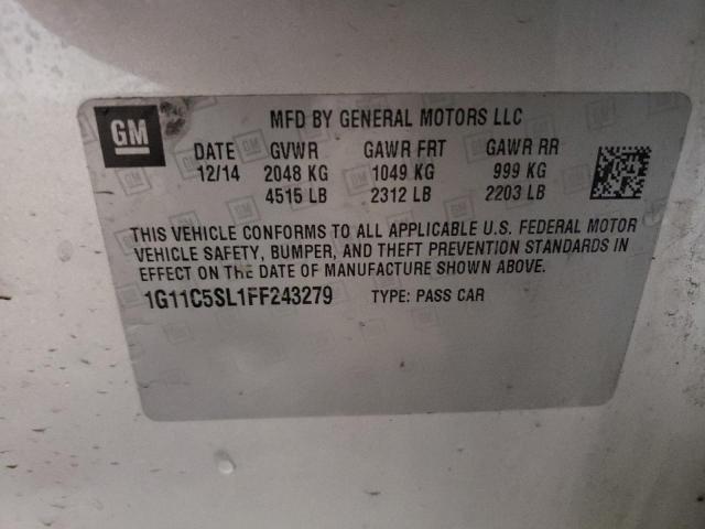 1G11C5SL1FF243279 - 2015 CHEVROLET MALIBU 1LT SILVER photo 12