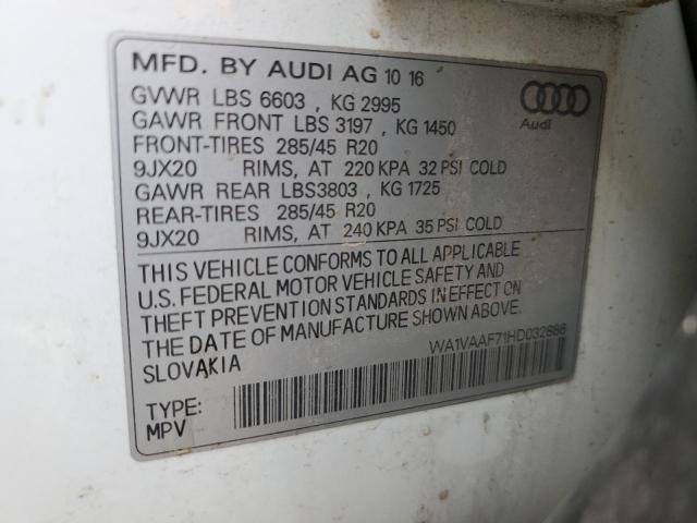 WA1VAAF71HD032886 - 2017 AUDI Q7 PRESTIGE Blanco foto 13