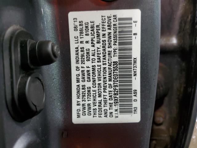 19XFB2F97DE075538 - 2013 HONDA CIVIC EXL Boz foto 13