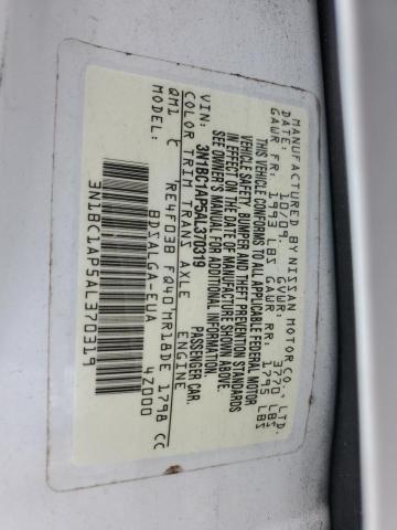 3N1BC1AP5AL370319 - 2010 NISSAN VERSA S WHITE photo 13