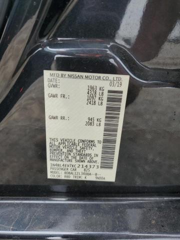 1N4BL4EV7KC214373 - 2019 NISSAN ALTIMA SL Черный фото 12