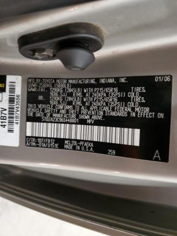 5TDZA23C96S448801 - 2006 TOYOTA SIENNA CE SILVER photo 13